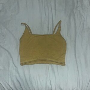 Gymshark Ribbed Crop Cami in Mustard